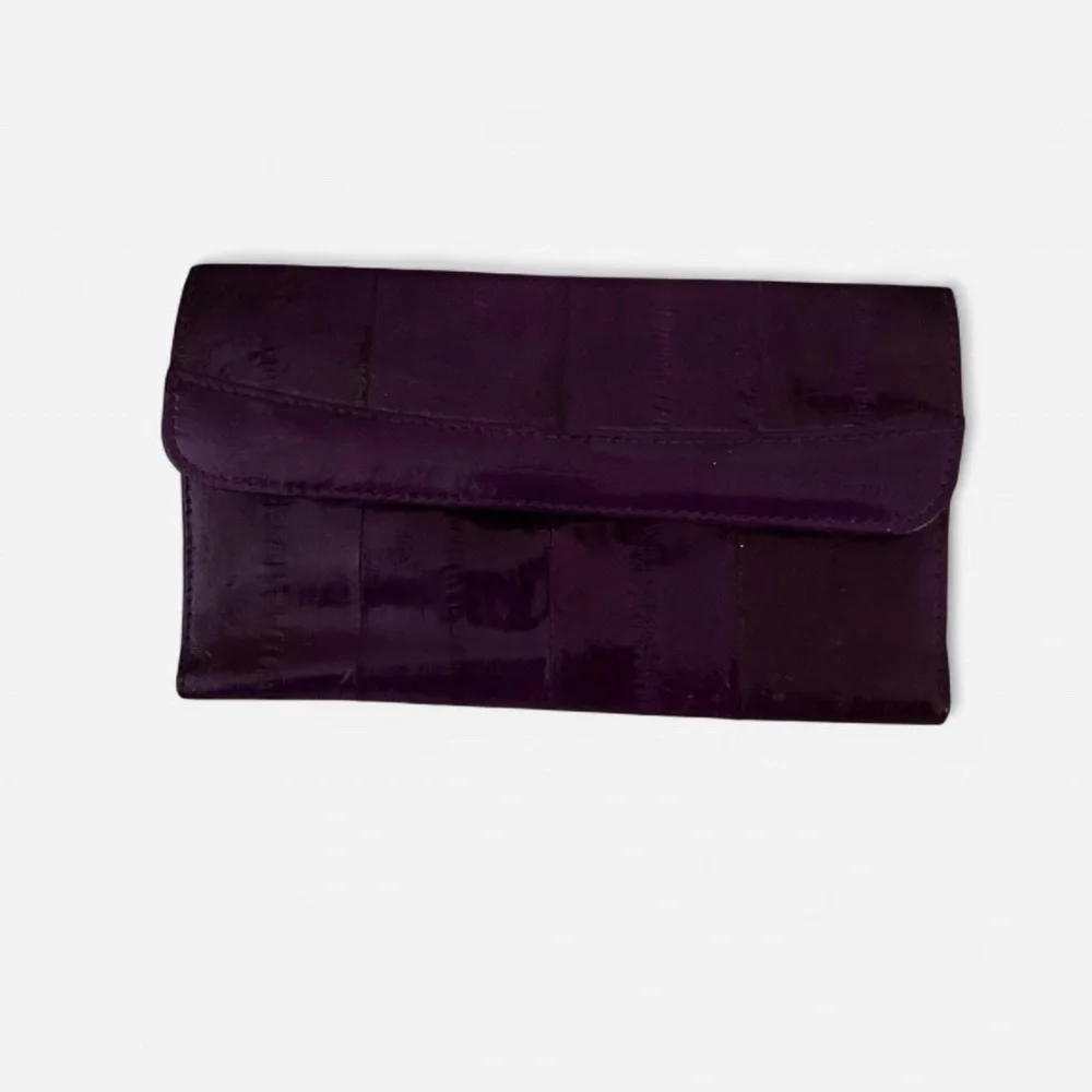 Purple Eel Skin Wallet - Picture 1 of 4